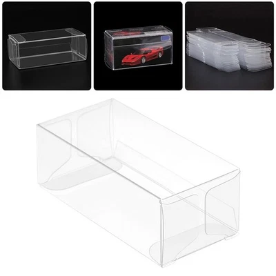 10X Stackable PVC Clear Display Case Toy Car Storage for 1/64 Scale Diecast Cars - Image 1 of 4