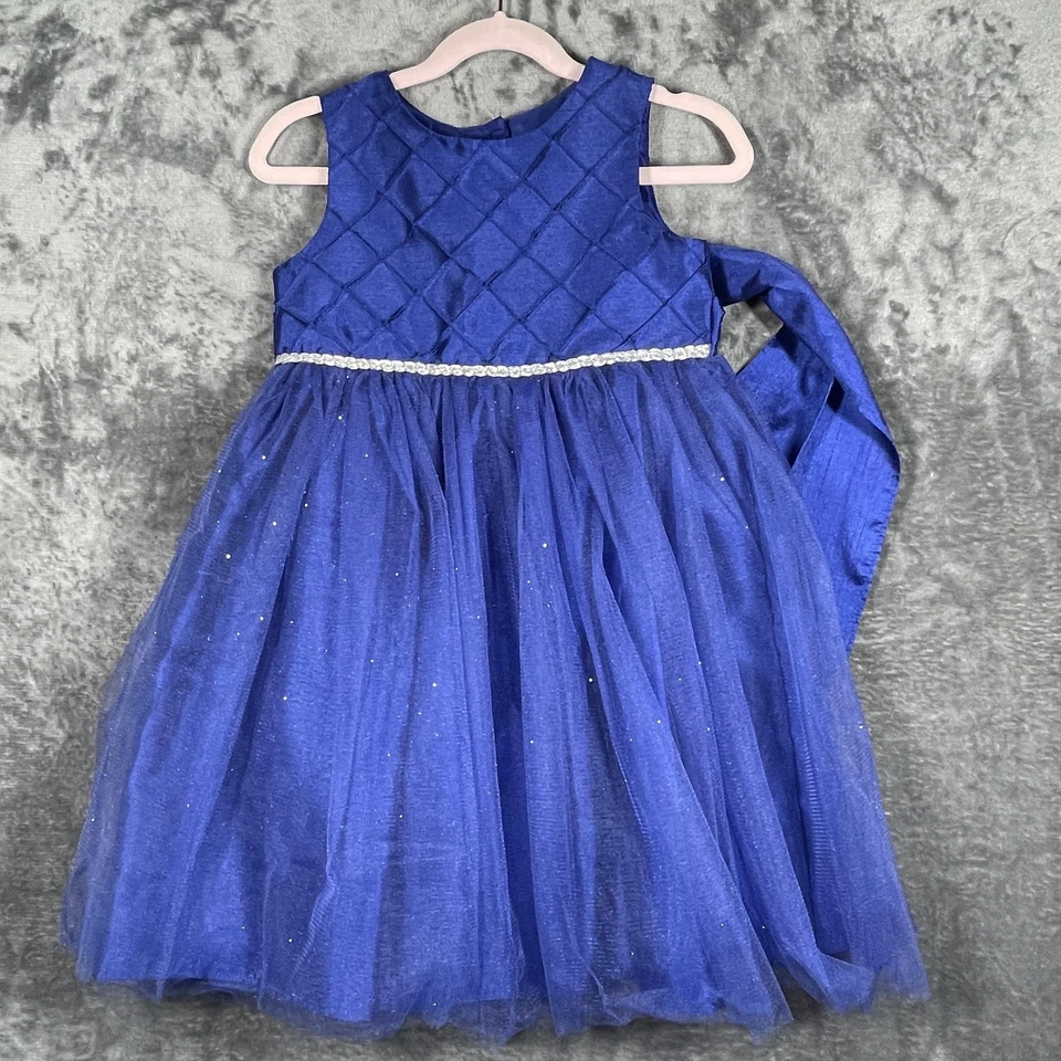 Vestido Marmellata Niñas 3T Azul Brillante Tul Fiesta Vacaciones Formal Navidad Cumpleaños Foto 1 de 4