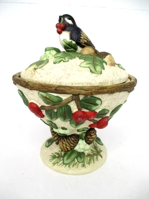 Pfaltzgraff Portifolio Winterwood Covered Candy Dish 2001 - Image 1 of 4