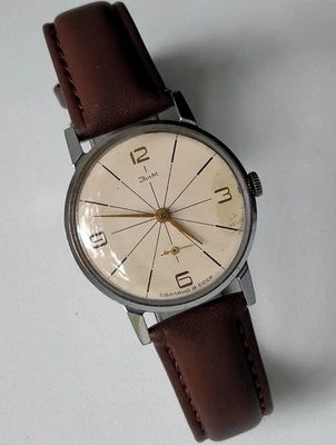 Reloj Hombre ZIM Pobeda 2602 Vintage Original Soviético Mecánico Informal Años 70 Foto 1 de 4