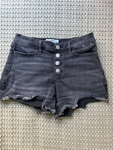 Abercrombie black denim high-waisted shorts - Picture 1 of 3