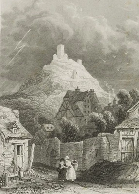 J. SHURY (19.Jhd), Ems, Nassau, Sst. Romantik Architektur 1800-1849 Druckgraphik - Bild 1 von 4