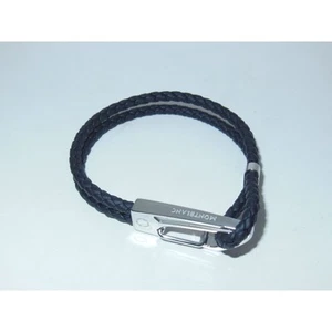 Nuevo Pulsera Montblanc Mosquetón Cuero/Acero Trenzado Negro 60 (S) 11499060 - Imagen 1 de 9