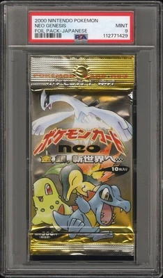 2000 Nintendo Pokemon Neo Genesis Japanese Foil Sealed Pack PSA 9 MINT - Image 1 of 2