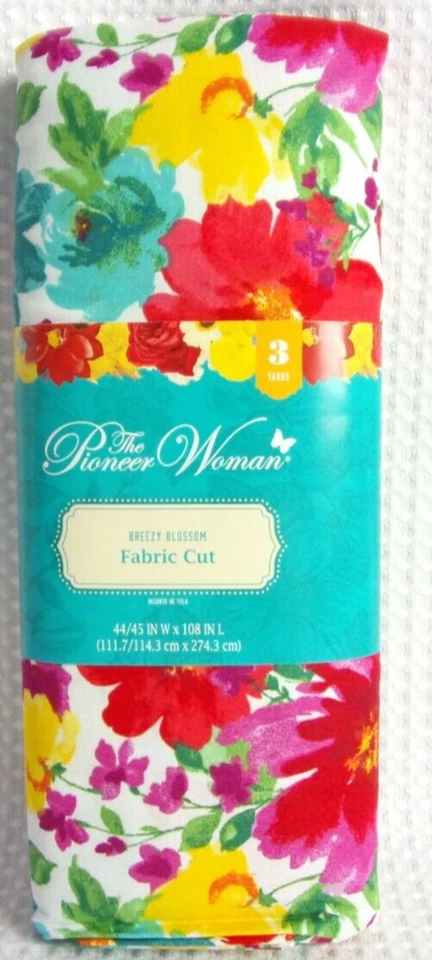 Tela Pioneer Woman Breezy Blossom corte 3 yardas 100 % algodón 44" W x 108" L NUEVO Foto 1 de 4