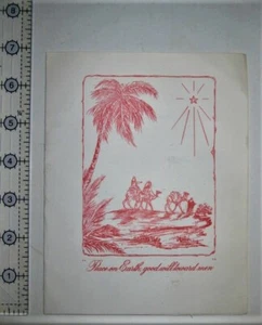 Vintage 1940er USS Kearsarge CVA-33 Weihnachtskarte PX Commisary - Bild 1 von 3