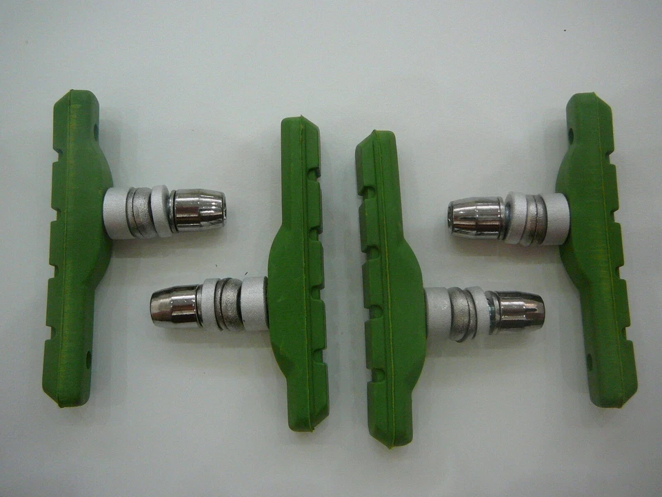 2 PAIRS GREEN CYCLE MOUNTAIN BIKE MTB TREKKING ALL WEATHER 70mm V BRAKE BLOCKS - Image 1 of 1