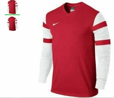 588407 617 Nike MEN Dri-FIT Football Shirt Trophy II University RED FULLSLEEVE S - Image 1 of 4