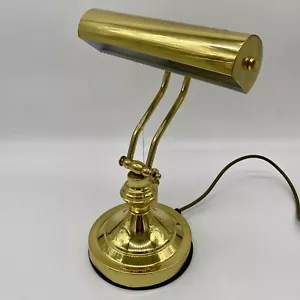Vintage Retro Style Brass Adjustable Banker's Desk Lamp Gold Tested Working - Picture 1 of 12