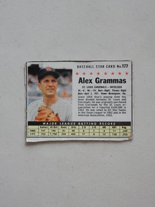 1961 Post Baseball Sammelkarte # 177_Alex Grammas_St Louis Cardinals_Infielder - Bild 1 von 2