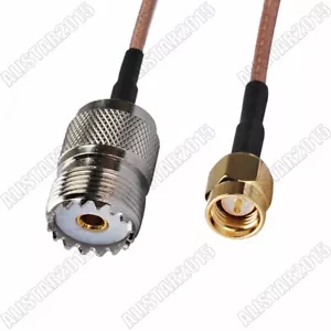 SMA Male Plug to UHF SO-239 Female Jack RF Pigtail Coaxial Cable RG316 for Wifi - Picture 1 of 3