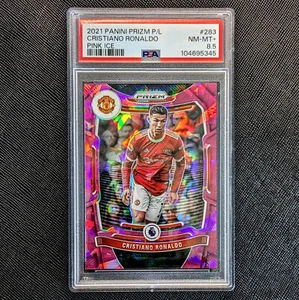 2021-22 PANINI PRIZM EPL #283 PINK ICE CRISTIANO RONALDO PSA 9 NM - Picture 1 of 2
