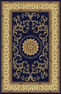 8x11 Radici Navy Blue Scrolls Traditional 1419 Area Rug -Approx 7' 9'' x 11' 6'' - Picture 1 of 1