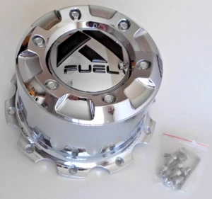 FUEL 1004-63 CHROME 4-5/8" H, 8-5/8" W WHEEL CENTER CAP.  10 BOLTS, WRENCH INCL. - Picture 1 of 9