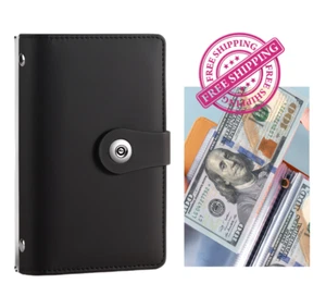 50 Pockets Dollar Bill Holders with PU Mini Binder Sleeves Protector for Notes - Picture 1 of 6