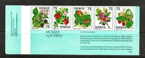 1977 SWEDEN, 75 Ore, Wild Berries, Half Booklet, MNH - Picture 1 of 2