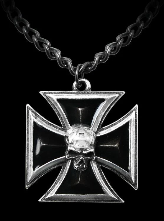 Alchemy Metal Wear - Halskette Black Knight's Cross - Kreuz Totenkopf - Bild 1 von 1