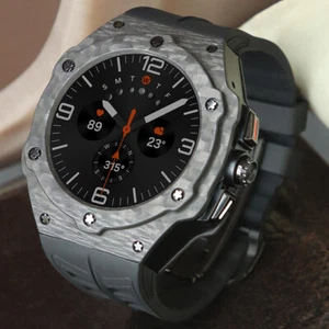 Do Galaxy Watch Ultra Carbon Fiber Case Gumowy pasek Osłona ochronna Pasek FKM - Zdjęcie 1 z 8