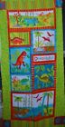 Fabric Green Dinosaurus Cot Panel Quilting Craft Cotton Material Baby