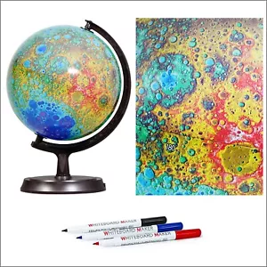 Globo lunar en blanco Mapsoft Guide topografía sin etiquetas, 24 cm/9,5"", MT2-24 - Imagen 1 de 12