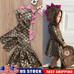 Baby Girls Princess Dress Up Fancy Costume Party Cosplay Clothes Dinosaur New - Picture 1 of 12