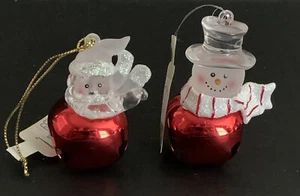 2 Vintage Jingle Buddies Babbo Natale + Pupazzo di Neve Campana di Natale Ornamenti Romano 2002 - Foto 1 di 6
