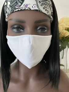 Paquete de 3 mascarillas faciales reutilizables lavables cubiertas máscaras moda tela tela hombres mujeres - Imagen 1 de 3