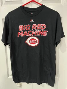 Camiseta negra Majestic para hombre Cincinnati Reds Big Red Machine mediana excelente - Imagen 1 de 2