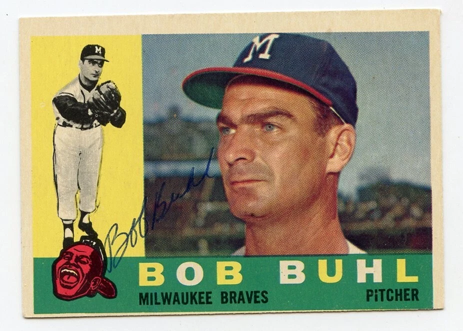 BOB BUHL 复古签名 1960 年 Topps #374 勇士队保证正品 KOA — 第 1/1 张图片
