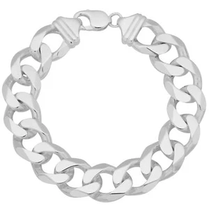 Panzerarmband 17mm Massiv 925 Sterling Silber Diamantiert Poliert Herren Damen - Bild 1 von 42