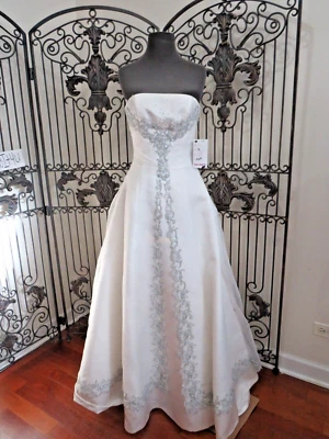 P236W MAGGIE SOTTERO COUTURE V632 SZ 8 DW BLUE $899  WEDDING DRESS GOWN - Image 1 of 4