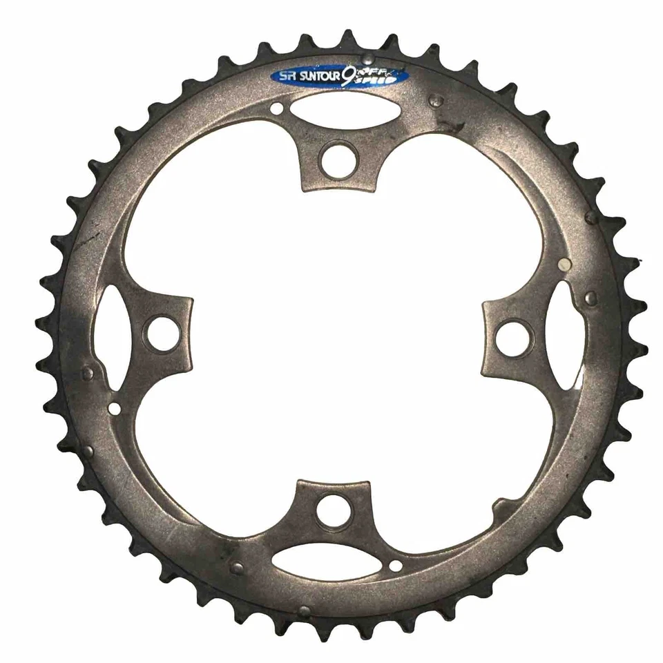 SR Suntour Chainring PFF 9-Speed 44T 44 Tooth 104 mm BCD Gray  4-Arm Bolt - Image 1 of 4