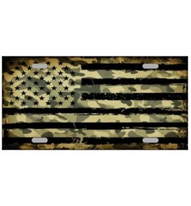 Camouflage amerikanische Flagge Nummernschild Schild 12 x 6 Zoll - Bild 1 von 1