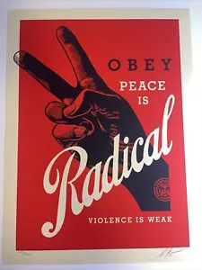 Shepard Fairey OBEY Radical Peace signierter Kunstdruck Poster 2021 - Bild 1 von 5