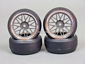 RC 1/10 DRIFT Räder Paket 0 Grad 3 mm Offset 3 Stück Gun Metal / Chrom Lippe  - Bild 1 von 12