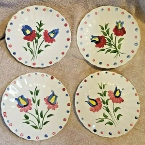  4 Vintage Blue Ridge Southern Potteries  bread plates floral pattern 6 1/4" - Bild 1 von 3