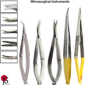 Mikrochirurgie Chirurgische Naht Castroviejo Nadelhalter Schere Feder Noyes - Bild 1 von 6