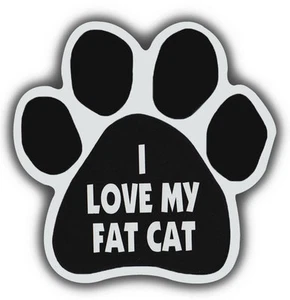 Cat Paw Shaped Magnets: I LOVE MY FAT CAT | MAINE COON | Cars, Refrigerators - Picture 1 of 1