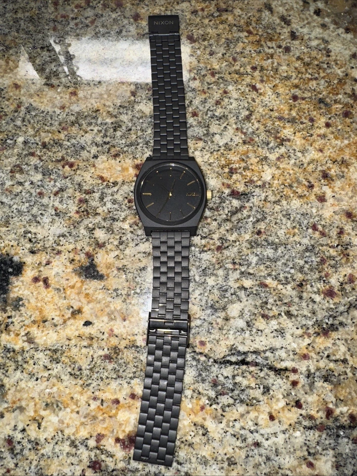 Nixon Time Teller  Wrist Watch for Men Black Gold A045-001-00 - Image 1 of 4