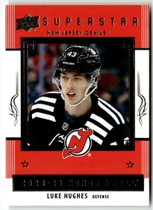 Upper Deck 2023-24 Series 2 Hockey NHL HR38 Luke Hughes Honor Roll Superstar - Bild 1 von 2