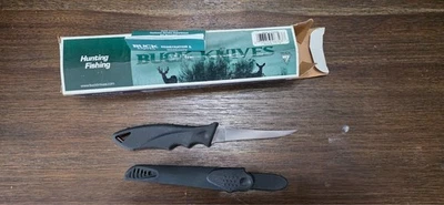 Buck 224 Fixed Blade Hunting Fishing Knife B224-00-0 Taiwan w/ Sheath & Box NOS - Image 1 of 4