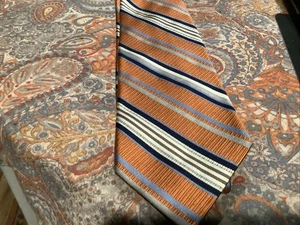 Corbata de seda cosida a mano Robert Talbott Nordstrom Best of Class naranja azul a rayas - Imagen 1 de 4