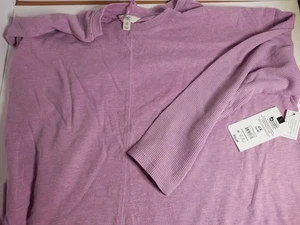 Terra & Sky Women's Plus Size Textured Scoop Neck Top - Long Sleeves, Sizes 4X - Picture 1 of 15