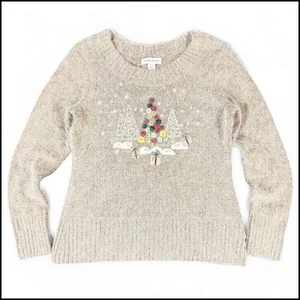 Maglione natalizio Christopher Banks seta capelli di coniglio lusso nonna costiera M marrone chiaro - Foto 1 di 7