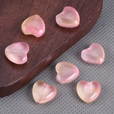 Cuentas sueltas de vidrio de murano recubierto de 12 mm en forma de corazón 10 piezas para hacer joyas Foto 1 de 4