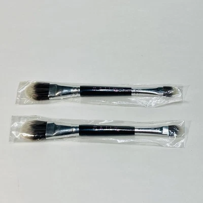 MALLY- Sombra de ojos/cepillo facial de viaje de doble extremo NUEVO (LOTE DE 2) Foto 1 de 3