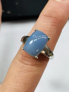 TJC silver and blue chalcedony ring UK size P new with tag - Picture 1 of 5