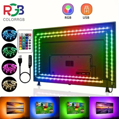 STRISCIA LED PER RETROILLUMINAZIONE TV E MONITOR RGB SMD 5050 5 METRI USB DC-5V - Immagine 1 di 4