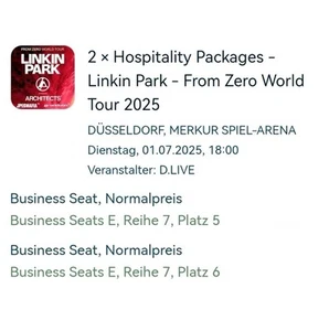 2x Tickets LINKIN PARK * From Zero World Tour * Düsseldorf 01.07.2025 * - Bild 1 von 3
