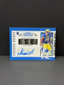 2019 Panini Contenders Draft Nasir Adderley College Ticket RC Auto #305 Delaware - Bild 1 von 2